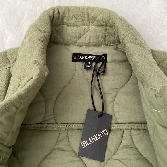 NWT Blank NYC Back To Me Olive Green Quilted Jacket Shacket - Picture 9 of 17